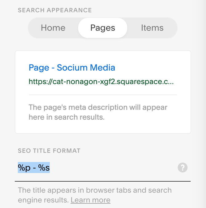 Screen Shot 2020-07-15 at 1.05.27 PM Squarespace SEO Page Settings