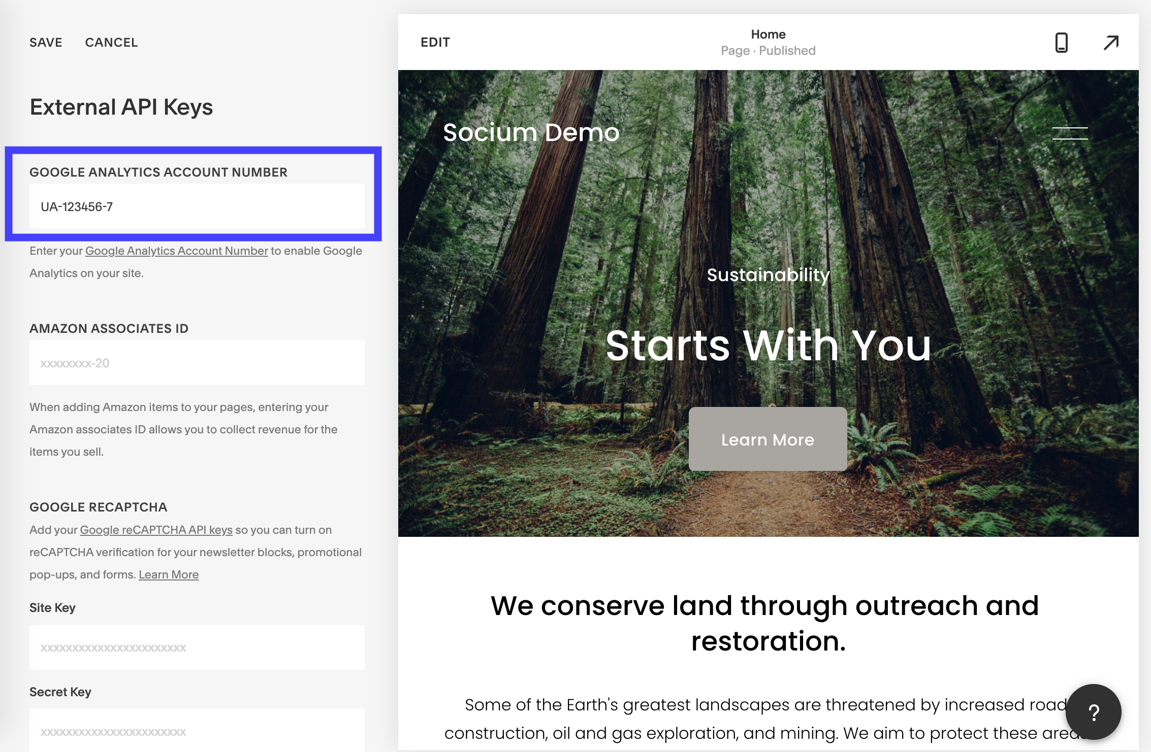 Add UA Code Squarespace Google Analytics