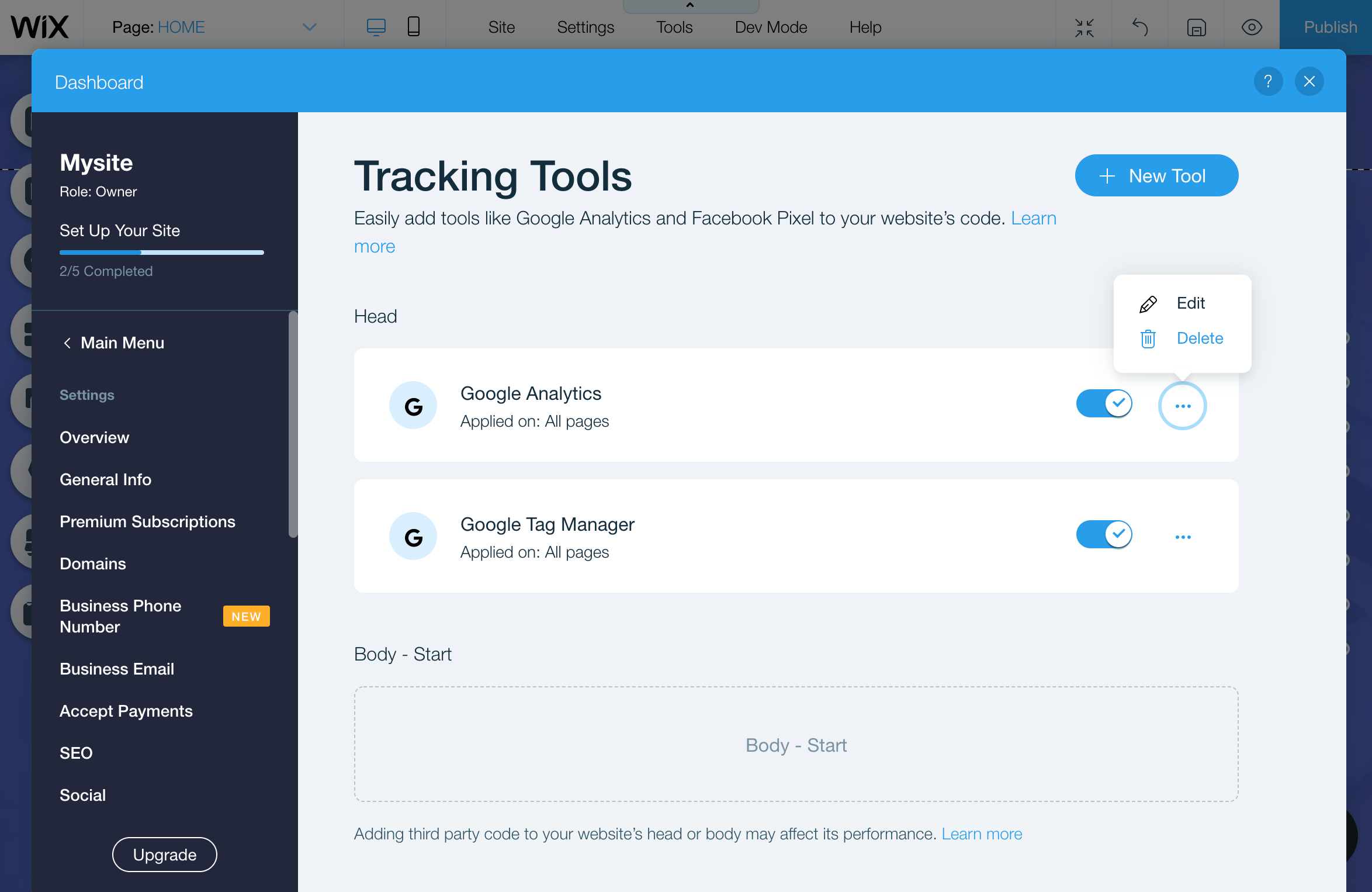 Remove Tracking Code Wix Remove Tracking Code Wix