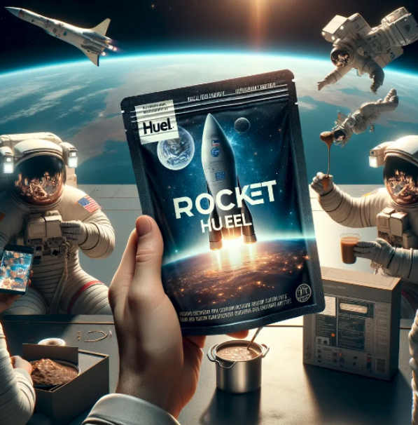 Socium team retreat session, rocket huel AI generated image.