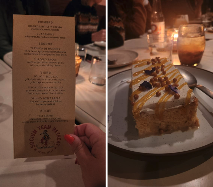 Socium team retreat dinner at Suerte.