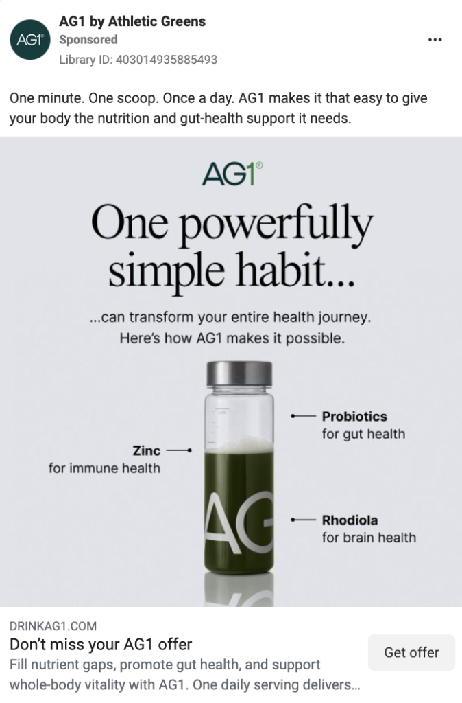 AG1 CTA example