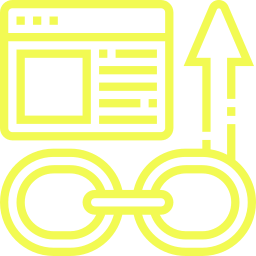 Icon showcasing a fake web browser with an upward arrow and link icon.