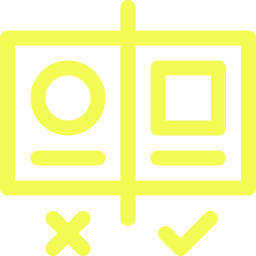 Split graphic - one side shows a Circle, the other shows a Square, with a check mark below the Square graphic (indicating the winner).